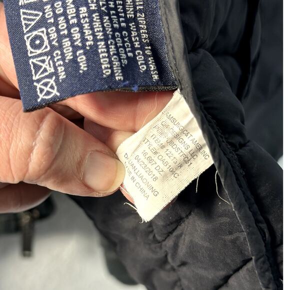 Ben Sherman Large Black Quilted Casual Long Sleeve Stand Up Puffer Jacket - Picture 9 of 9